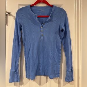 Aerie Light Blue Ribbed Knit Top